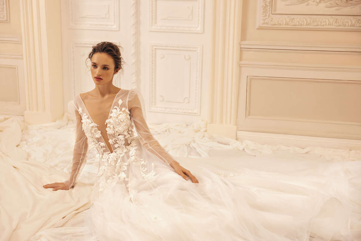 Beautiful bride in a wedding dress